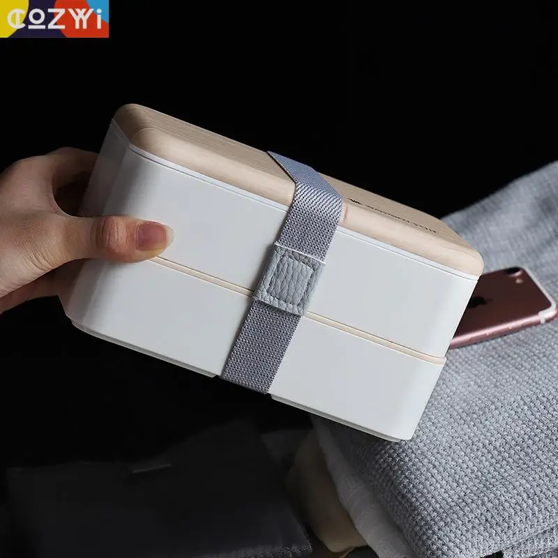 1200 мл большая крышка acity Lunchbox деревянная 2 отсека с ложкой детская офисная уличная