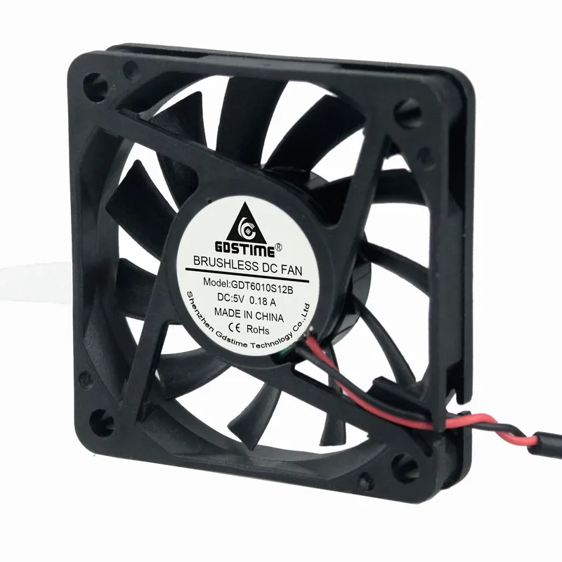 2 шт. Gdstime DC 5 В USB 6 см 60x60x10 мм 60 чехол для компьютера ПК Вентилятор охлаждения 6010