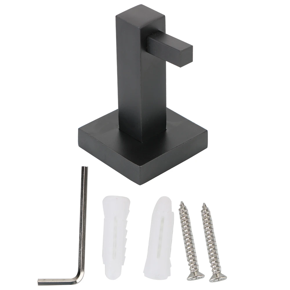 

Clothes Hat Towel Hanger Stainless Steel Black Painted Kitchen Hooks Single Robe Hook Wall Mounted