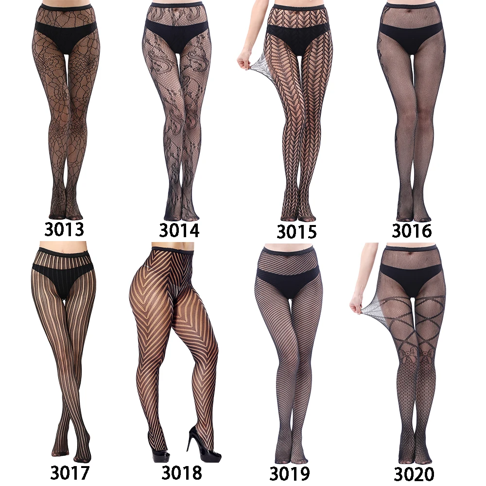 Женская сексуальная прозрачная сетка Клубные вечерние колготки с цветочным
