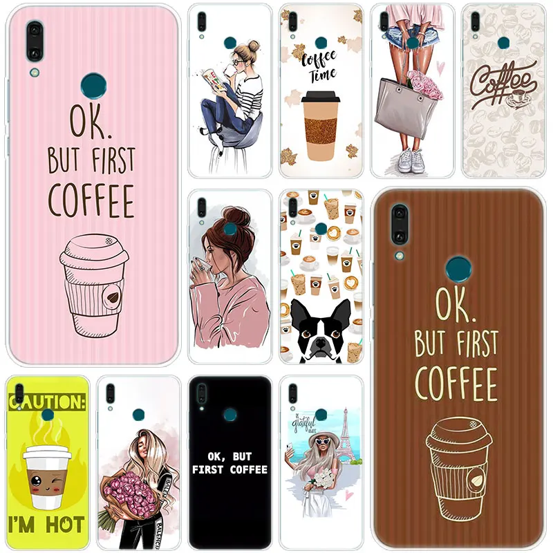 Силиконовый чехол Ok But First Coffee для Huawei Mate 30 20 10 Lite Pro Y9 Y7 Y6 Prime Y5 2019 2018 2017|Бамперы| |