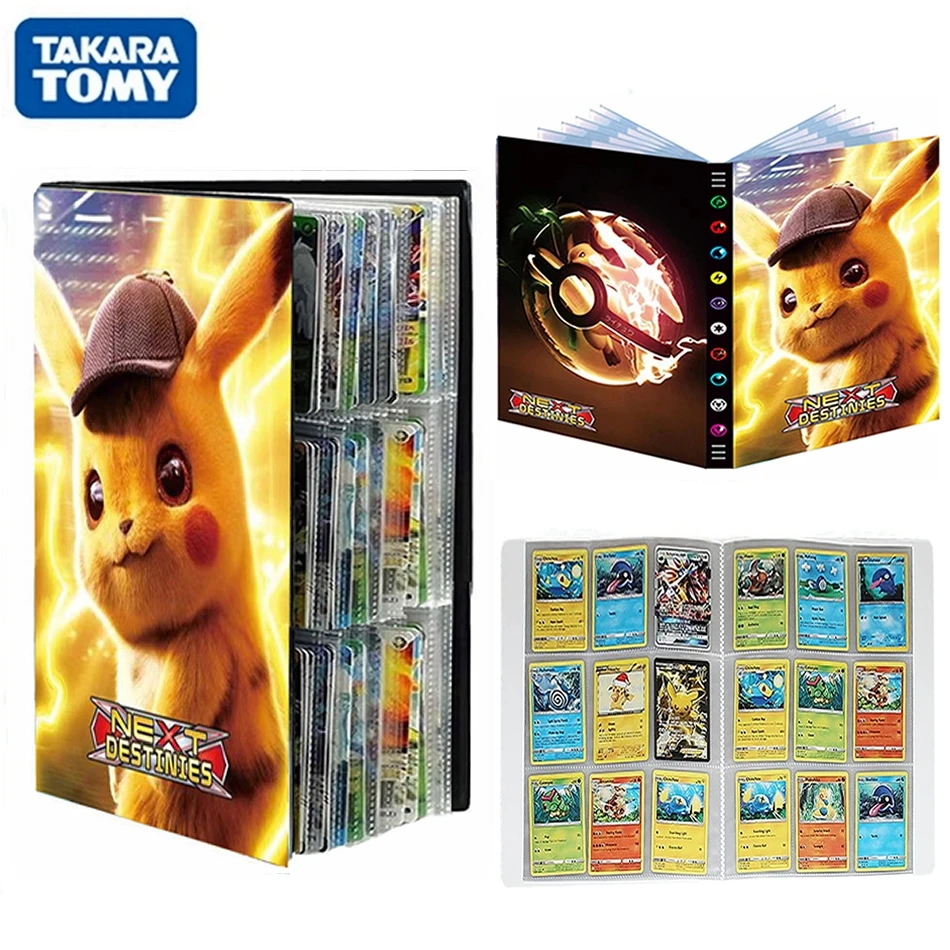 

432 шт. 9 карманов TAKARA TOMY Pokemon карточки альбом Kawaii аниме Pikachu Коллекционная книга VMAX GX держатель игровой карты папка детские игрушки