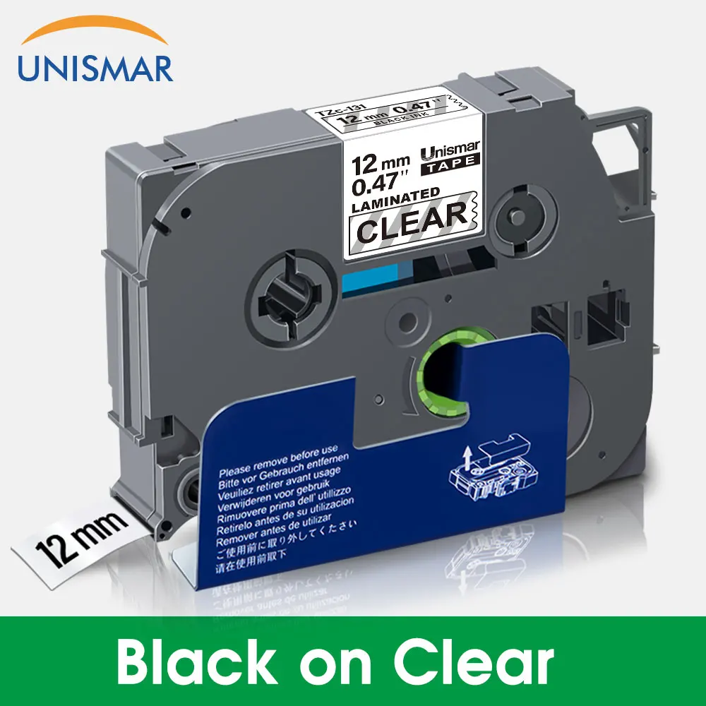 

Unismar 12mm Label Tape for Brother 131 Laminated Labels Ribbon Compatible for Brother Labeler 131 PT Label Printer Label Maker