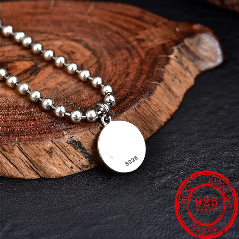 Браслет из 100% стерлингового серебра 925 пробы круглый кулон 3 мм цепочка бисера