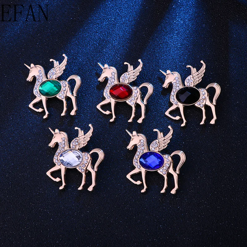 Эмалированные Броши счастливая лошадь для женщин и мужчин Стразы в виде животных