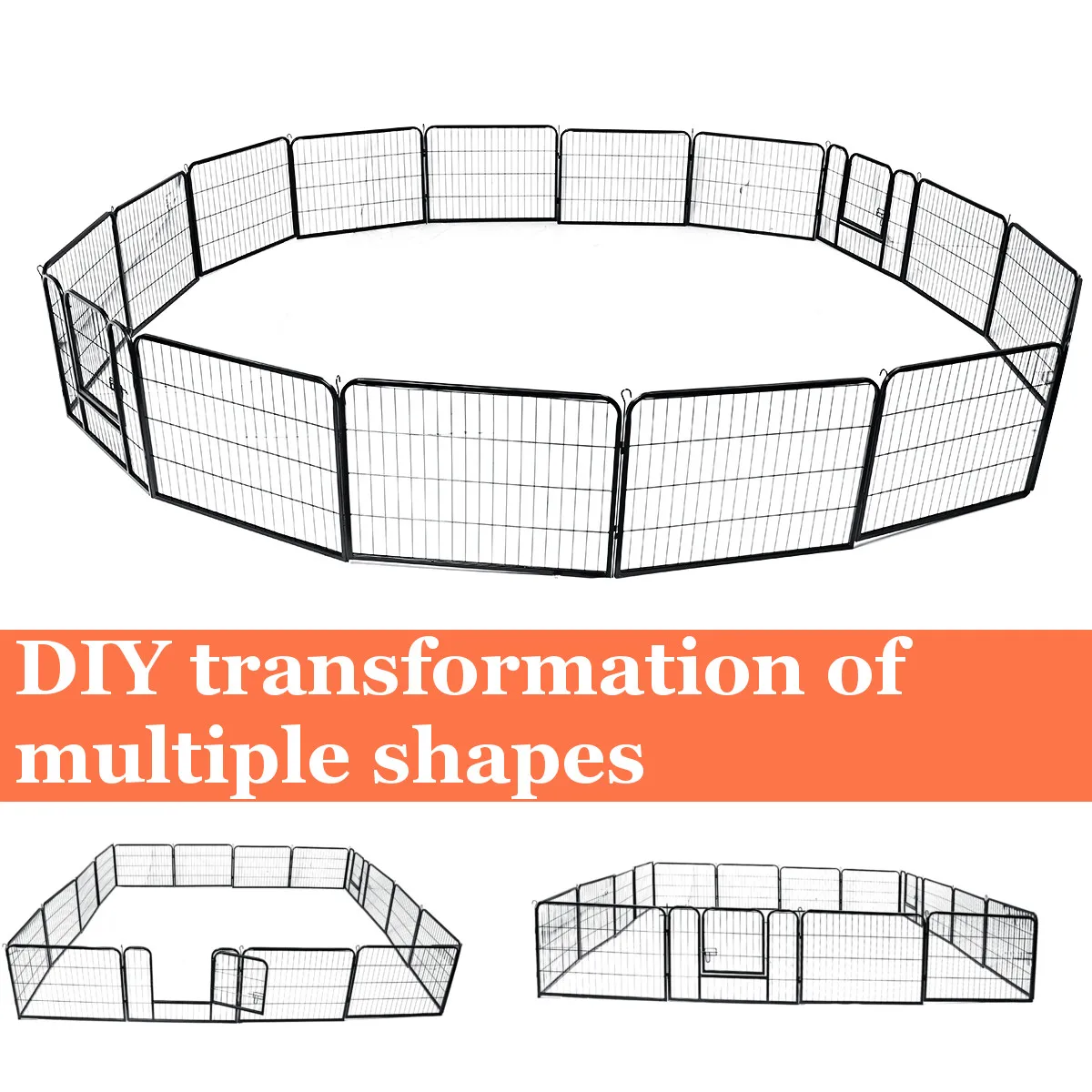 

8/16 Panels Foldable Pet Playpen Crate Iron Fence Puppy Kennel House Exercise Training Puppy Kitte Space Dog Gate Supplies