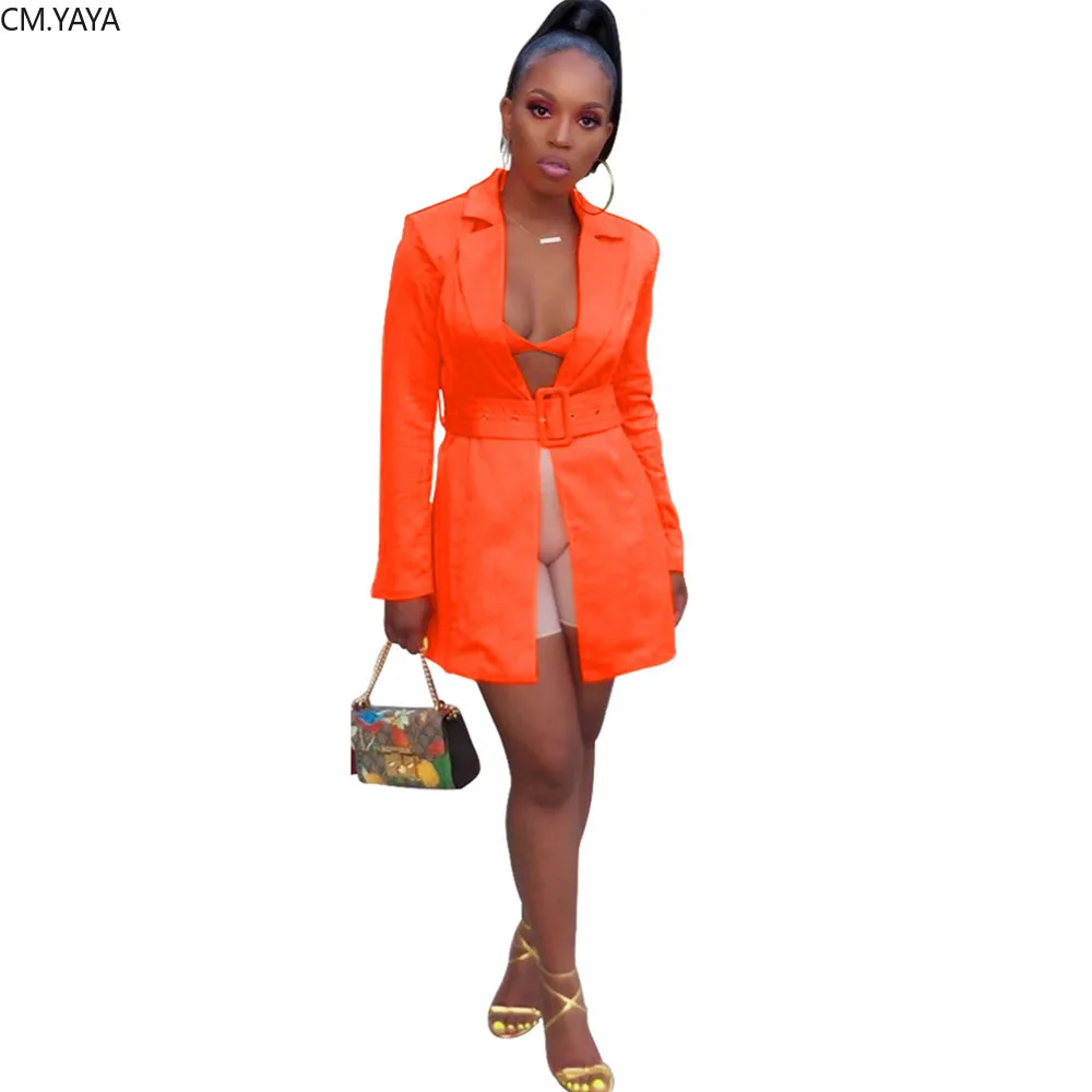 Осеннее женское платье-блейзер с v-образным вырезом и длинными рукавами высокой