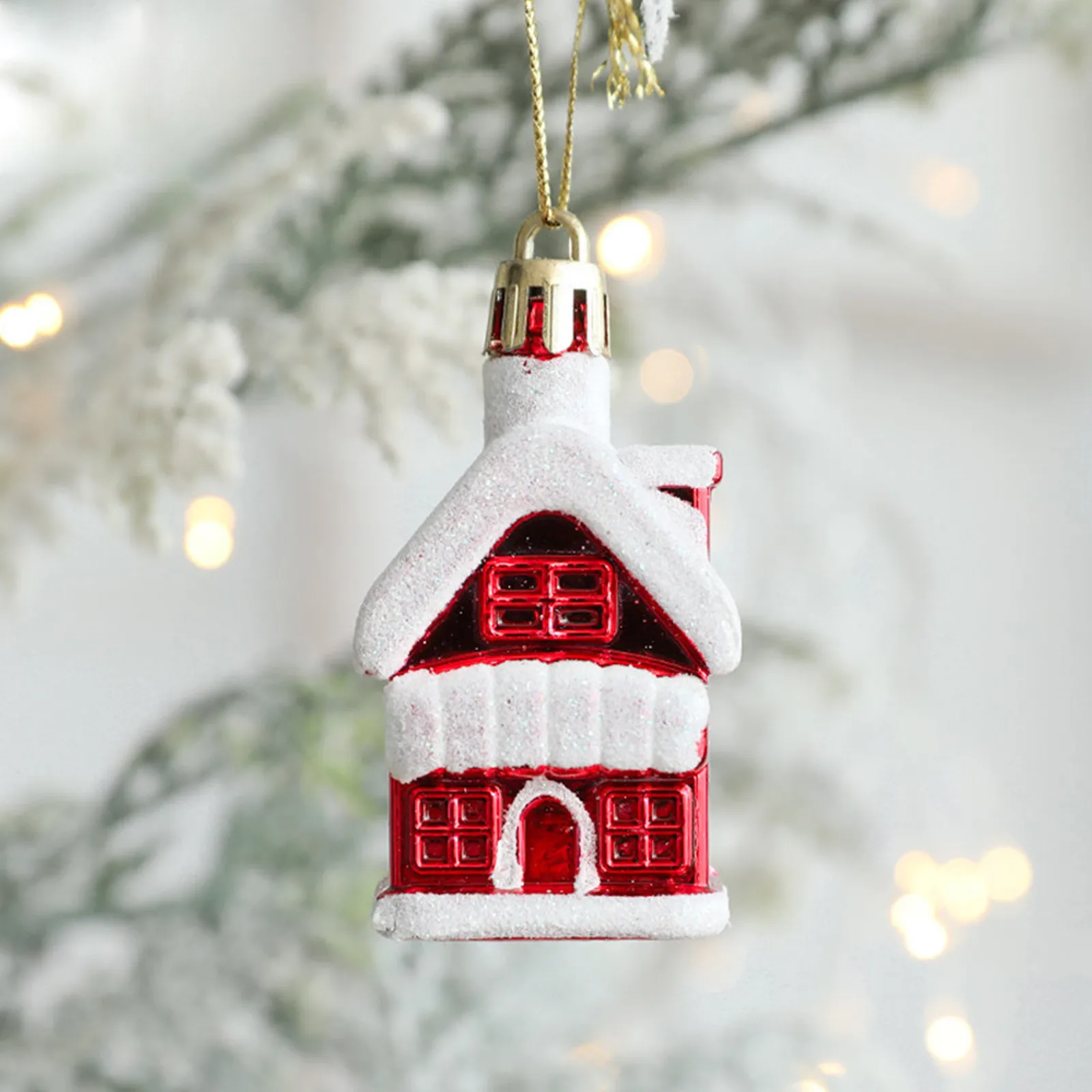 

2 шт., рождественские украшения, домик из полимерной глины, подвесная подвеска на рождественскую елку, подвеска на рождественскую елку, куло...