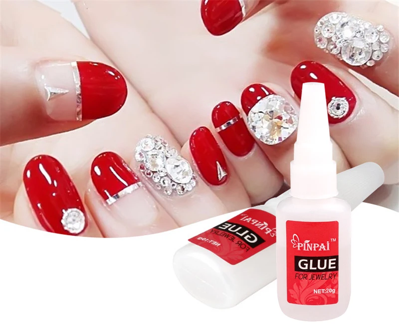 10 г 20 клей для ногтей с кистью профессиональный дизайн Стразы украшения