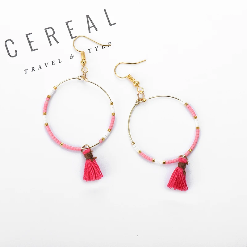 G. YCX Boho Этнические Позолоченные бисерные серьги-кольца для женщин девушек