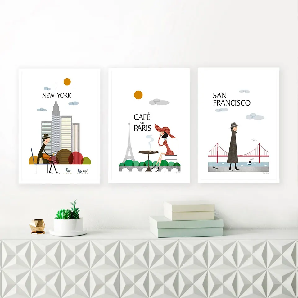 Hd Печать холст искусство живопись Нью-Йорк римская Венеция Сидней Париж