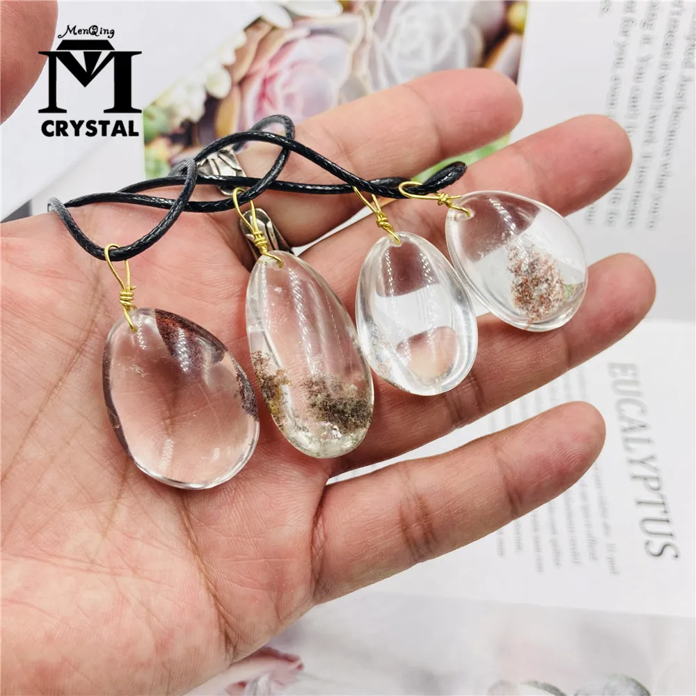 Натуральный Chorite Кристаллы Камень Подвеска в виде капли воды оптом кварца излечивающая рейки натуральные камни Цепочки и ожерелья