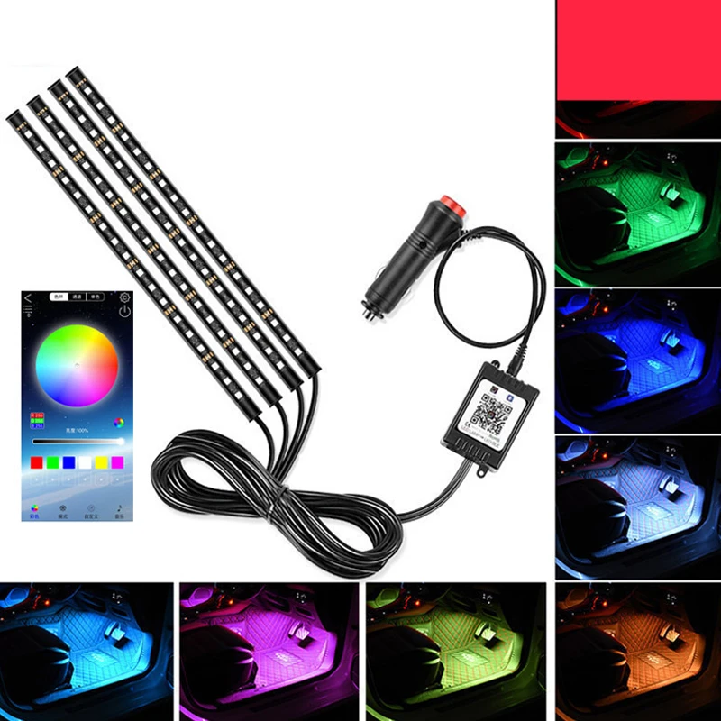 

12/18 LED Interior Car Lightings Strip USB Cigarette Lighter Interface Atmosphere Lamps Exterior Modification Ambient Light