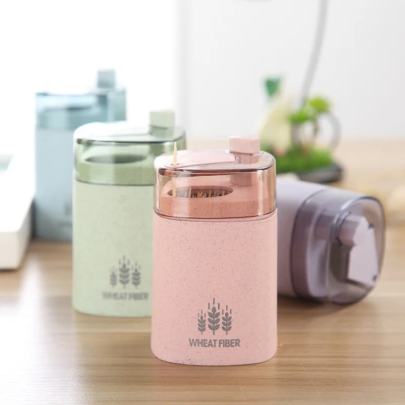 

1pcs Automatic Portable Transparent Pop-up Toothpick Holder Container Household Table Toothpick Storage Box Toothpick Dispenser