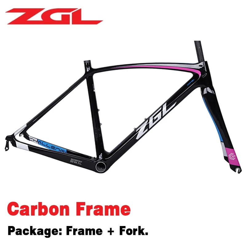 Велосипедная Рама ZGL углеродная рама V-образная Тормозная 430 /470 /500 / 530 700C размер