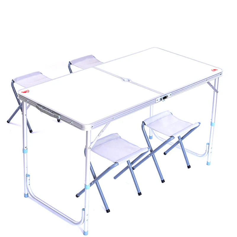 

Lerpin Portable Folding Table with Four Chairs Outdoor Camping Table Foldable Table Picnic Bbq Grill Table Folding