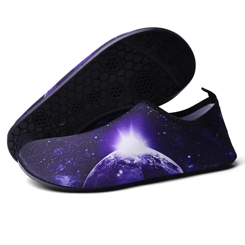Обувь для плавания с принтом Галактики мужчин и женщин Водная обувь слиперы