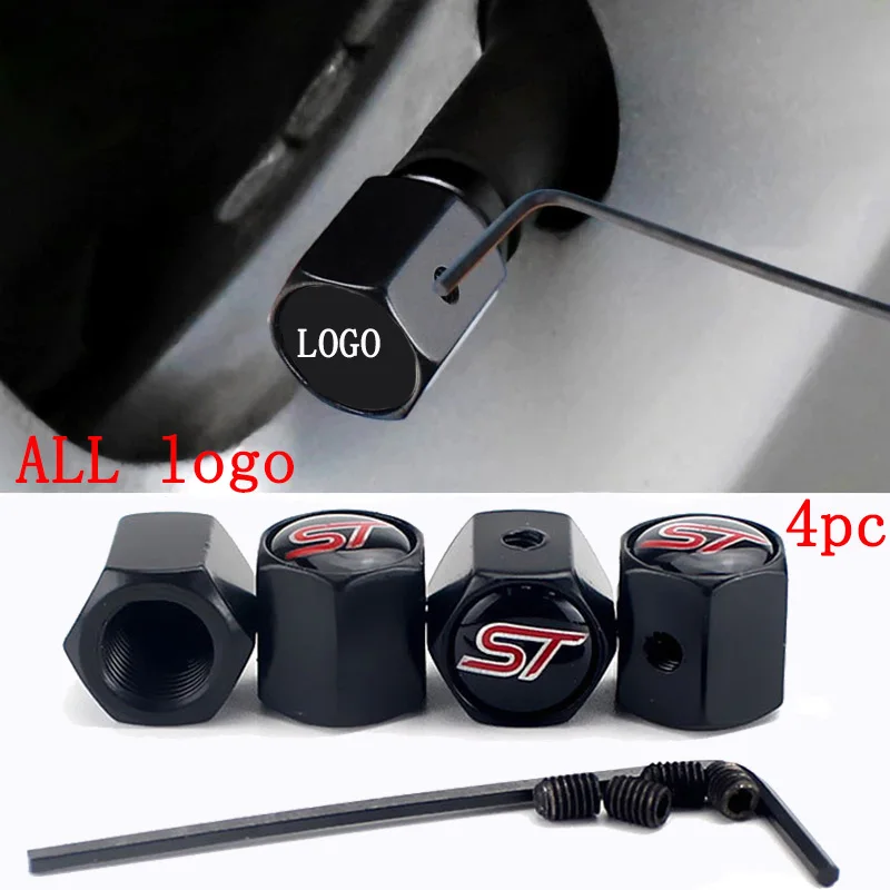 

4PCS/set Of Universal Aluminum Alloy Wheels Tire Valve Caps Anti-Theft Valve Cap Automobile Fashion Accessories Multi-model LOGO