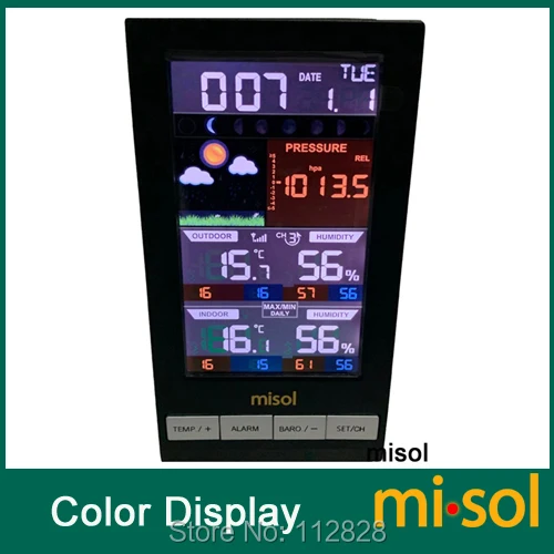 Беспроводная метеостанция с 3 датчиками канала цветной экран|Приборы для
