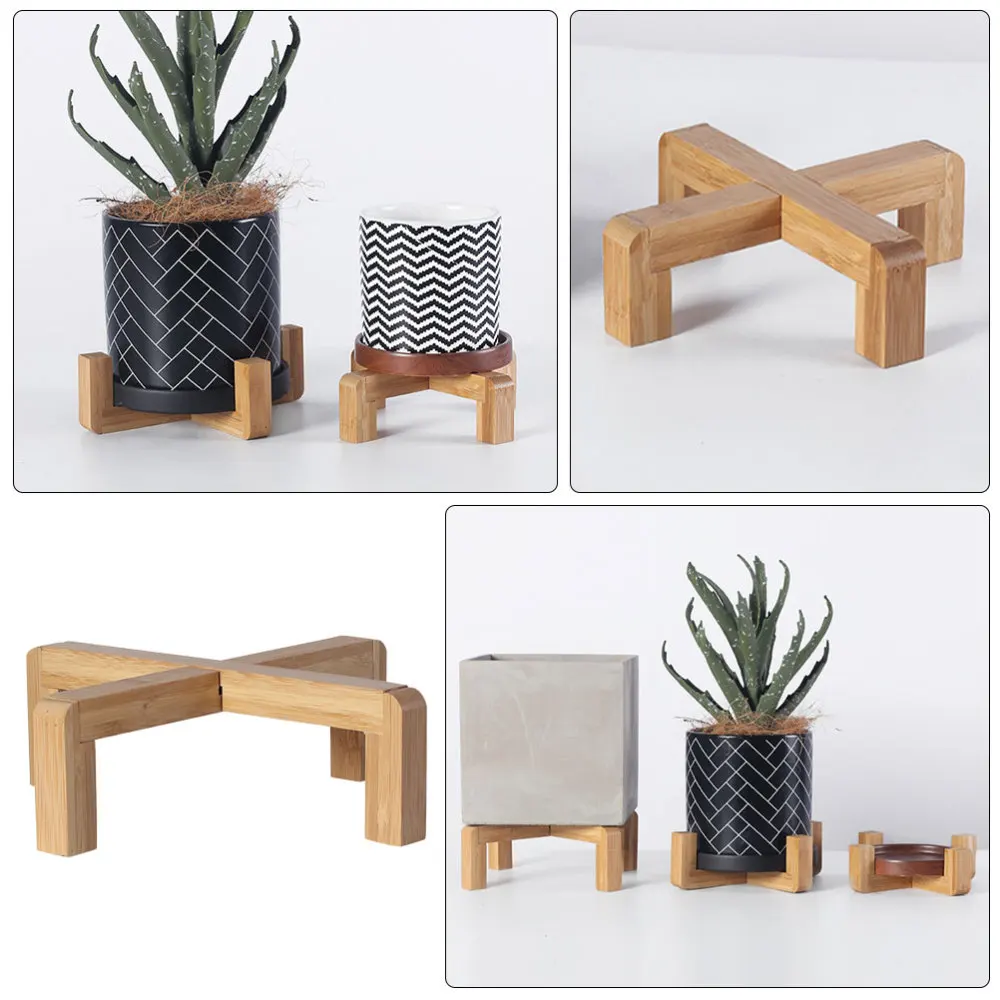 

1Pc Decorative Flowerpot Holder Wooden Plant Pot Base Nordic Style Flower Rack