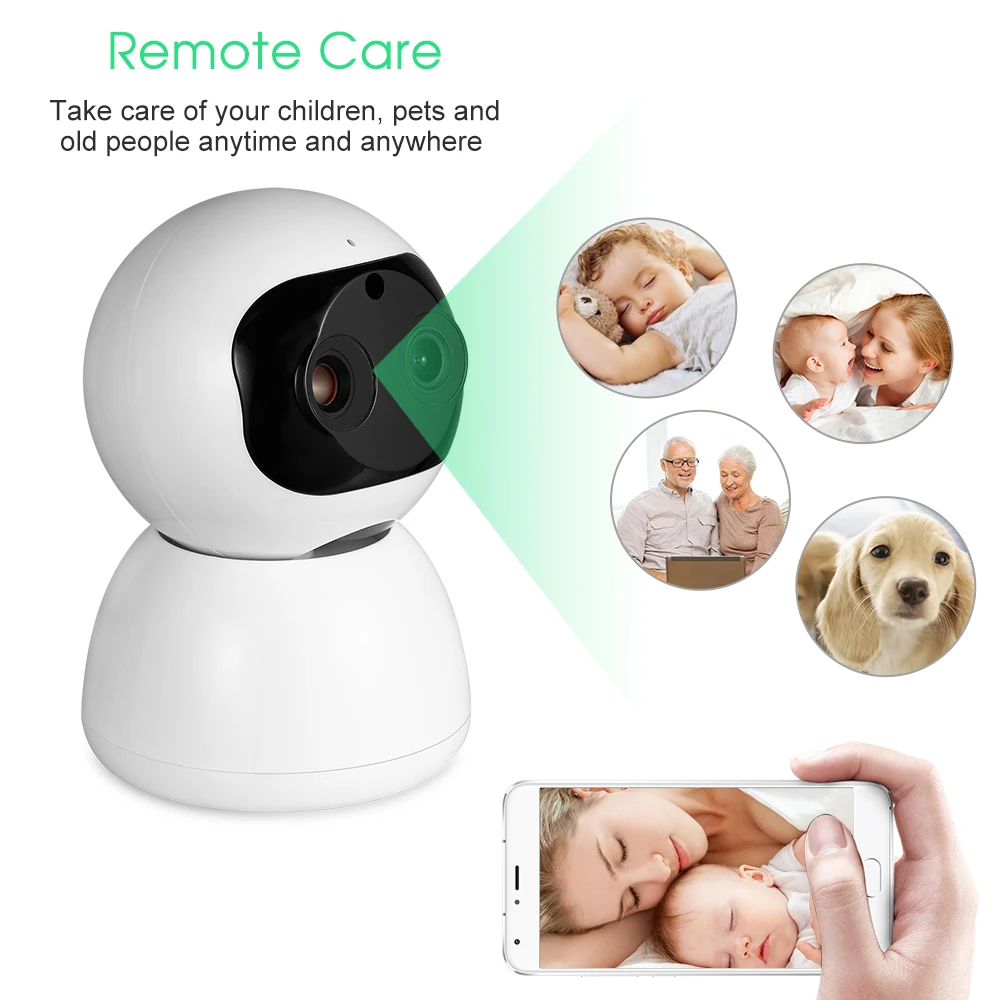 Умная wifi ip-камера 1080P с двойным объективом Телефото и широкоугольная панорамная камера с управлением через приложение для пожилых детей, домашних животных, камера безопасности