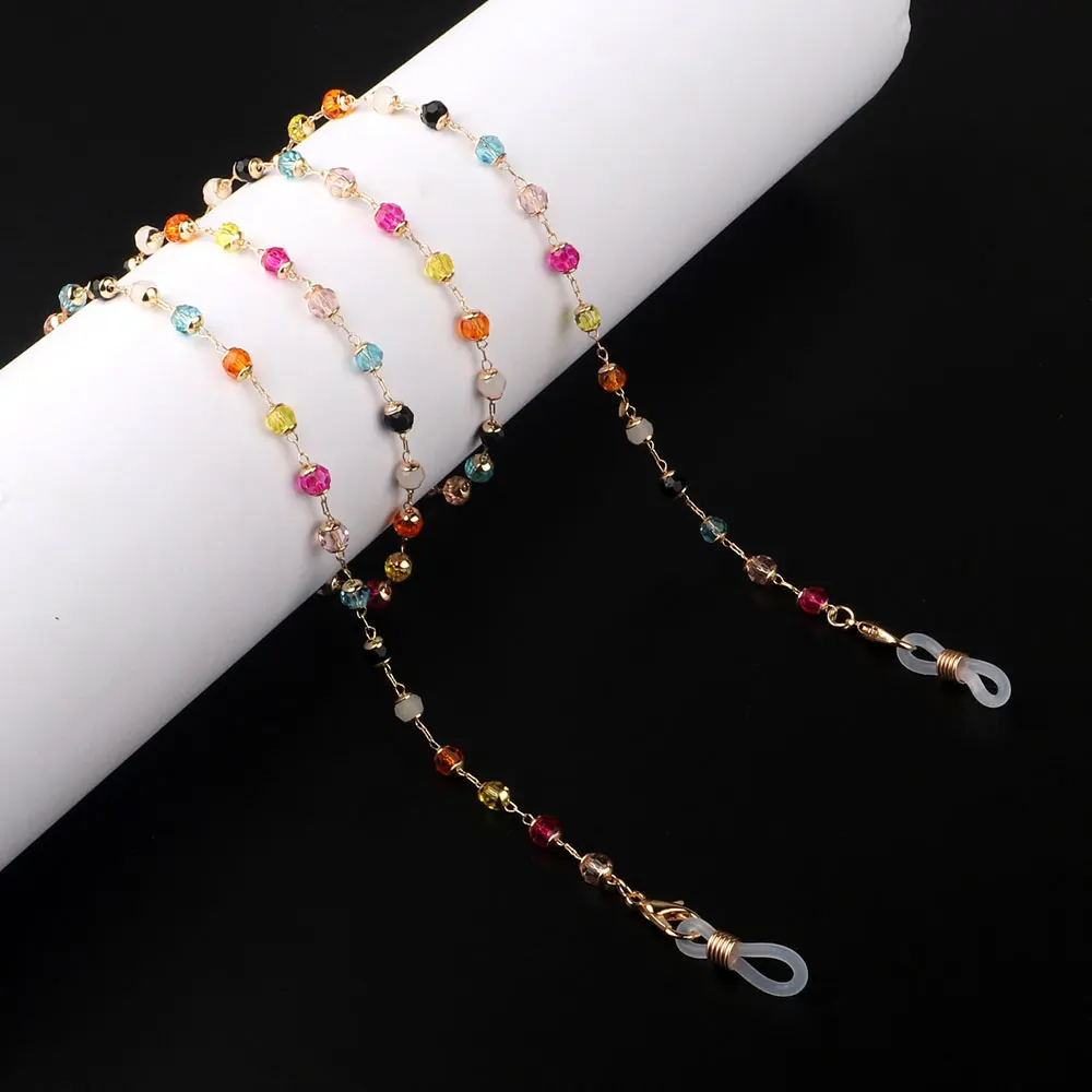 

Colorful Crystal Glasses Strap Handmade Sunglasses Chain Necklace Mask Lanyard Spectacle Rope