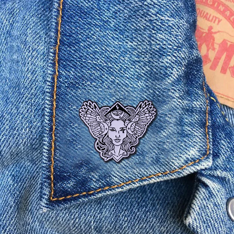 Black Moon Lilith Mistress of the Night Enamel Pins Brooch Collecting Magic Arts Lapel Badges Fashion Jewelry Gifts Adorn | Украшения и