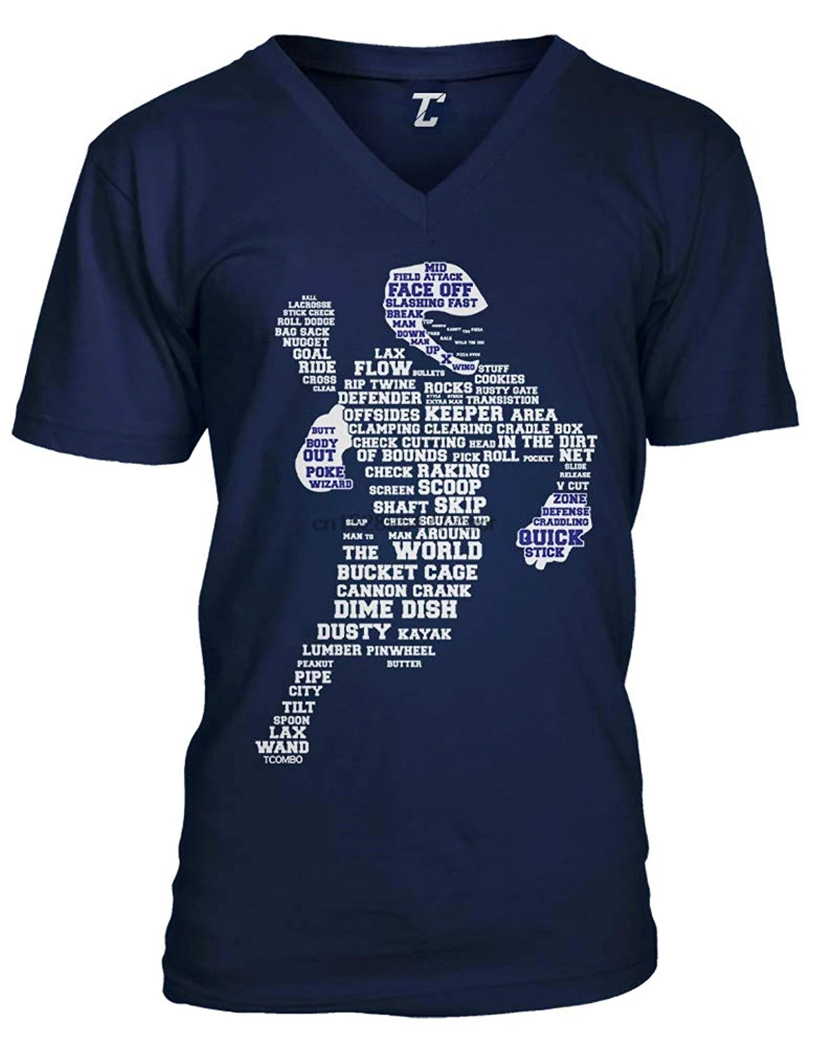 

Typographic Lacross Player - Sports LAX Unisex V-Neck T-Shirt