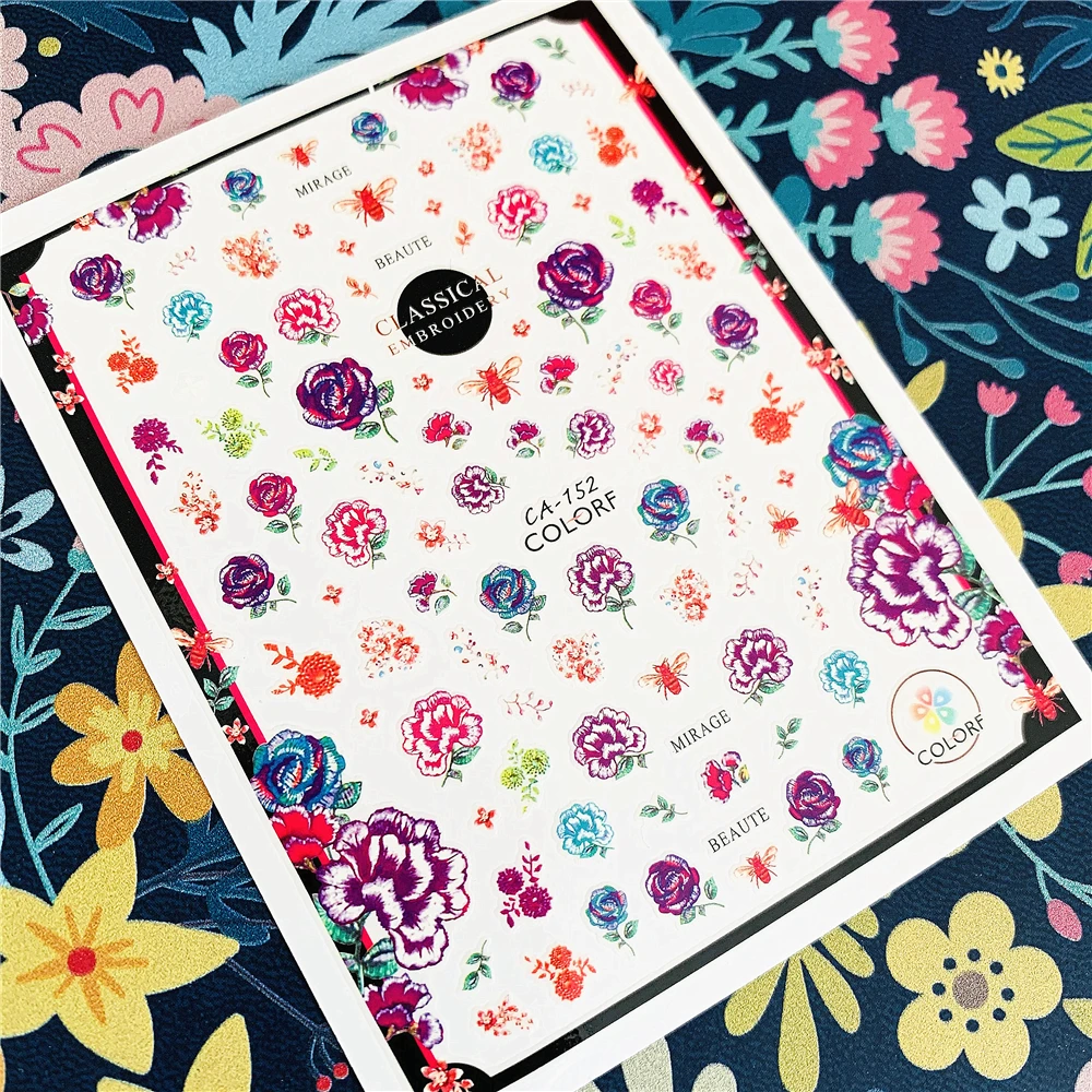 

Newest CA sereis CA-151-152 flower 3d nail art sticker nail decal stamping export japan designs rhinestones decorations