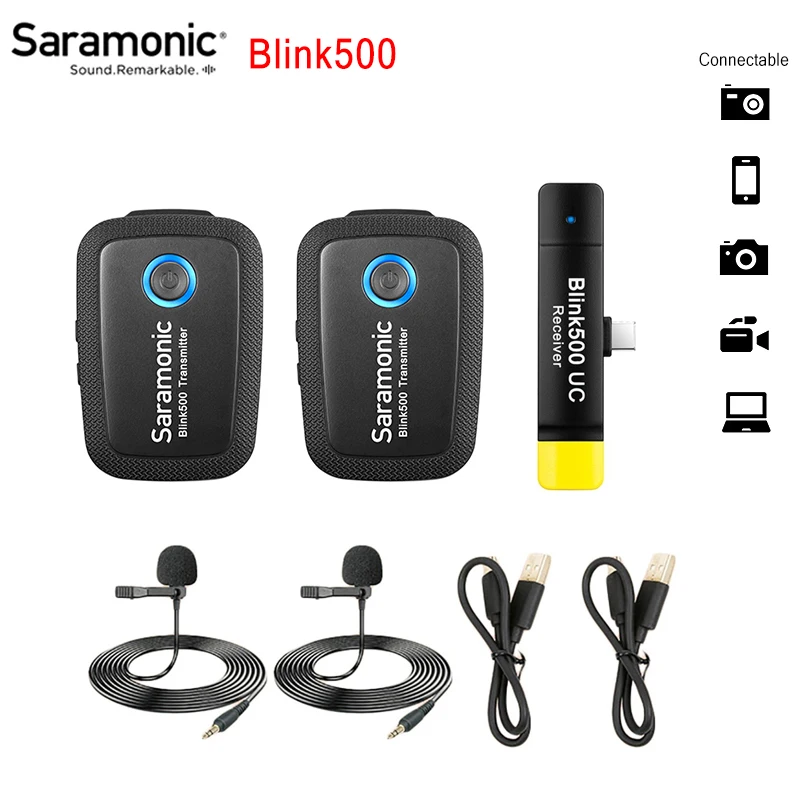 

Saramonic Blink 500 Blink500 B1 B2 B3 B4 B5 B6 Wireless Lavalier Lapel Microphone Studio Condenser Interview Mic for Phone DSLR