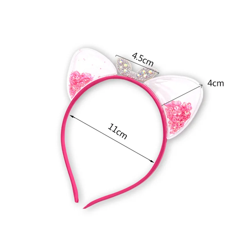 

New Girls Cute Shining Sequin Cat Ears Hairbands Sweet Hair Ornament Headband Princess Gift Lovely Kids Fashion Hair Accessories