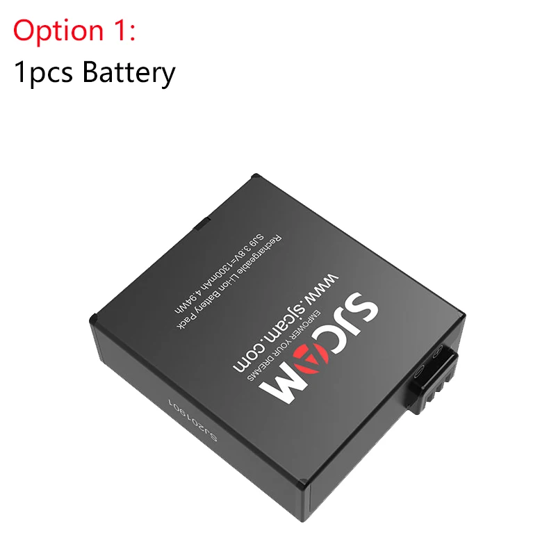 Option 1 SJCAM SJ9 серии Аксессуары двойное зарядное устройство 1300mAh литий-ионная батарея водонепроницаемый чехол Коробка для SJ9 Strike/sj9 Max 4K экшн-камеры - Цвет: Option 1