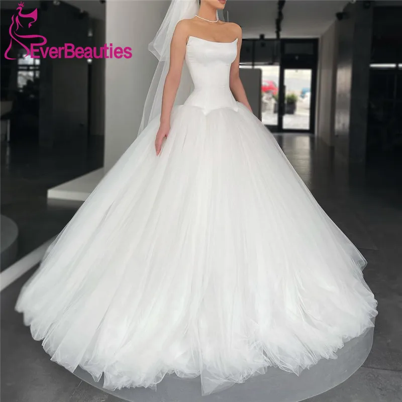

Бальное платье Robe De Mariee, свадебные платья 2021, простое Тюлевое стандартное платье невесты
