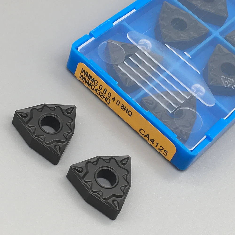 10 шт. WNMG080408 HQ CA4125 внешние токарные инструменты, карбидная вставка, инструмент, биты, токарный станок, резец, обработка стальных деталей