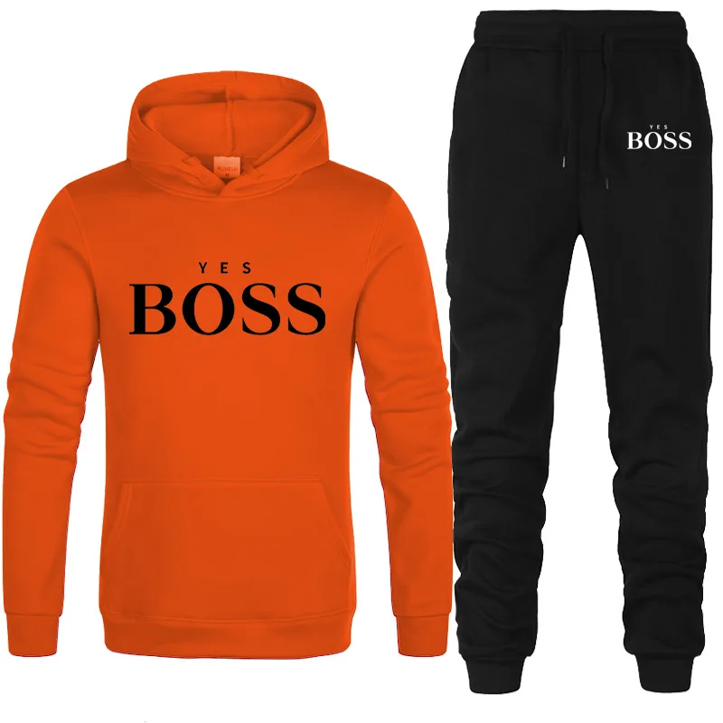

2021 Spring And Autumn New Leisure Sports Suit Men's Hooded Casuai Pants Two- Piece Suit