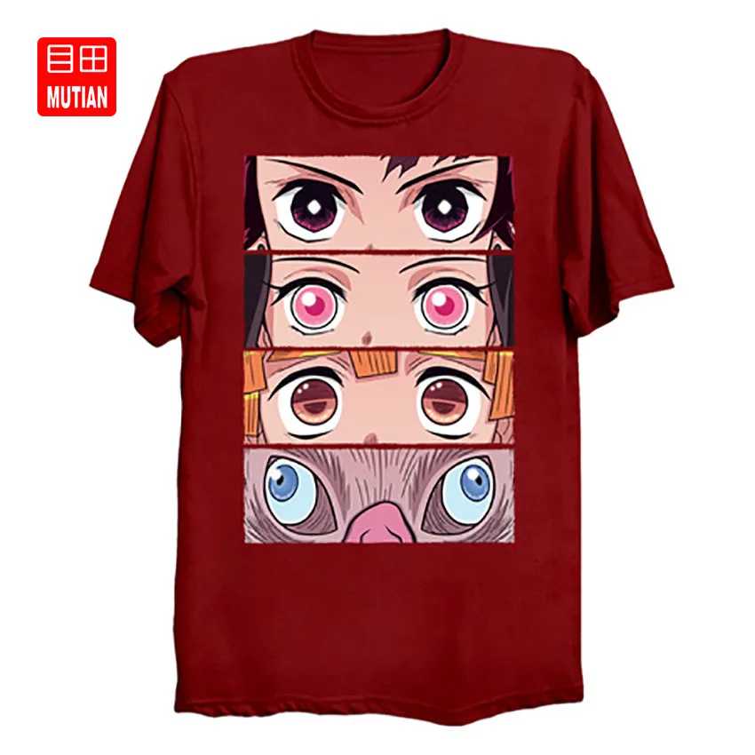 Demon Eyes футболка demon slayer Манга Аниме kimetsu no yaiba tanjiro nezuko zenitsu inosuke|Мужские футболки| |