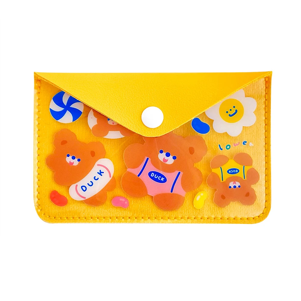 

Cute Cartoon Bear Rabbit Pvc Coin Purse Card Holder Women Transparent Wallet Key Bus Card Holder Storage Bag Girls Small Pouch