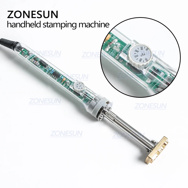 ZONESUN 220 В/60 Вт ручная марка горячего тиснения машина и охлаждаемая кожа тиснение