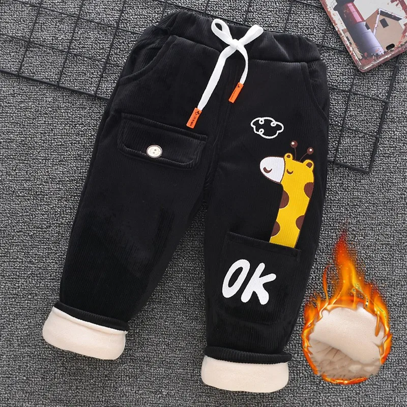 

Winter Kids Boys Thick Fleece Trousers Children Straight Warm Sports Pants Baby Girls Elastic Waist Sweatpants 2 3 4 5 6 7 8 Yrs