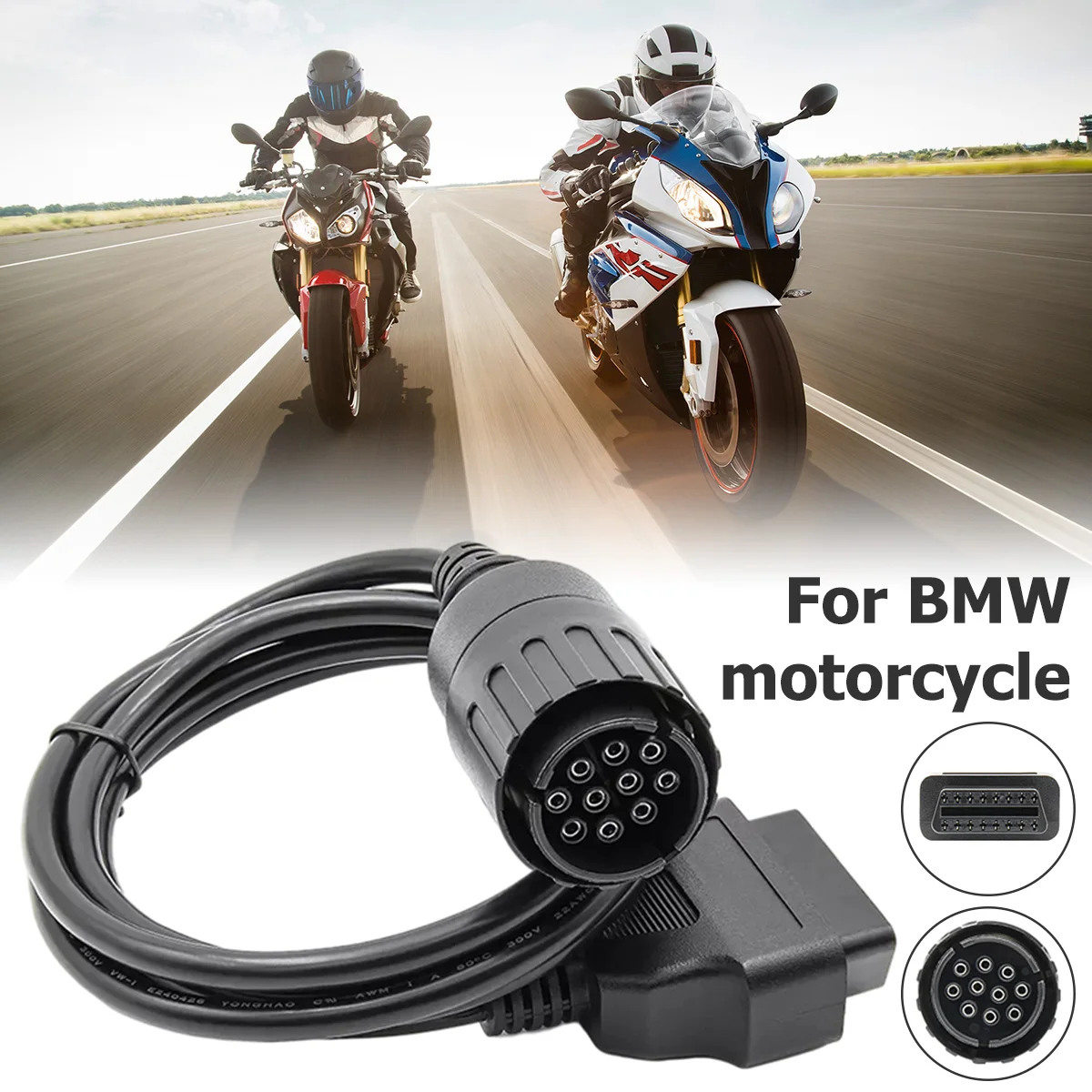 

For BMW ICOM D Cable ICOM-D Motorcycles Motobikes 10 Pin Adaptor 10Pin To 16Pin OBD2 OBDII Diagnostic Cable I-COM A2 tool cables