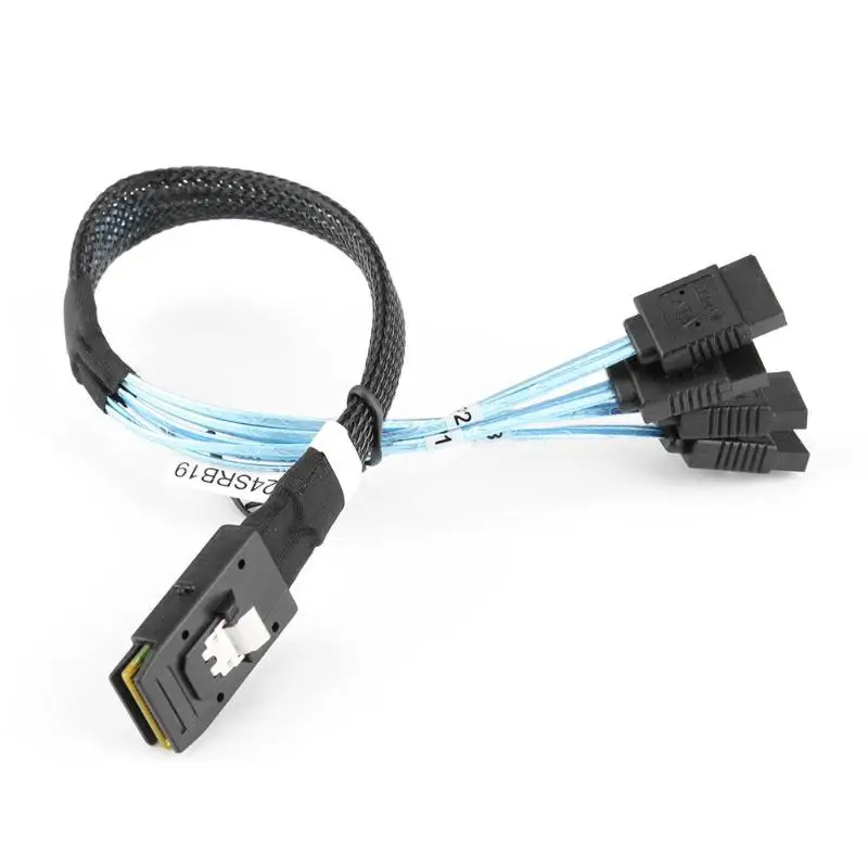 Mini SAS 4i SFF 8087 36P 36 контактный штекер на 4 SATA 7 разветвитель Адаптерный кабель 0 3 м
