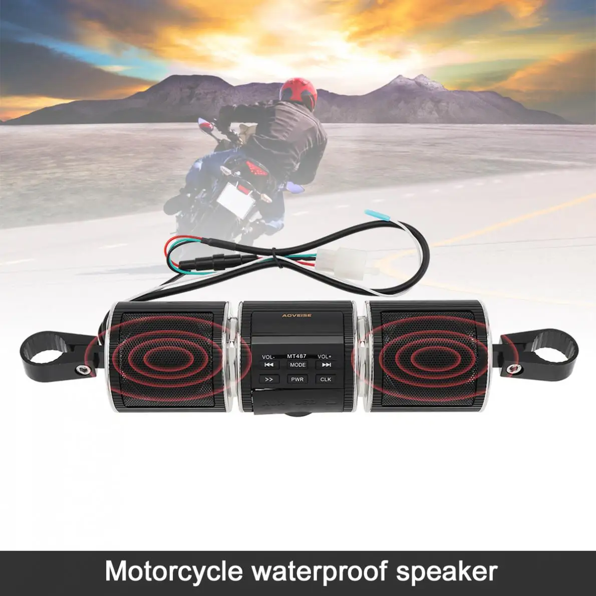 MT487 Водонепроницаемый Bluetooth мотоцикл FM радио стерео музыкальный плеер