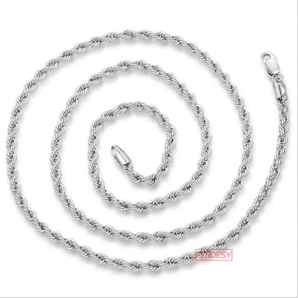 

BOCAI New real S925 silver necklace for man fashion twisted rope chain solid 925 sterling silver personality necklace for man