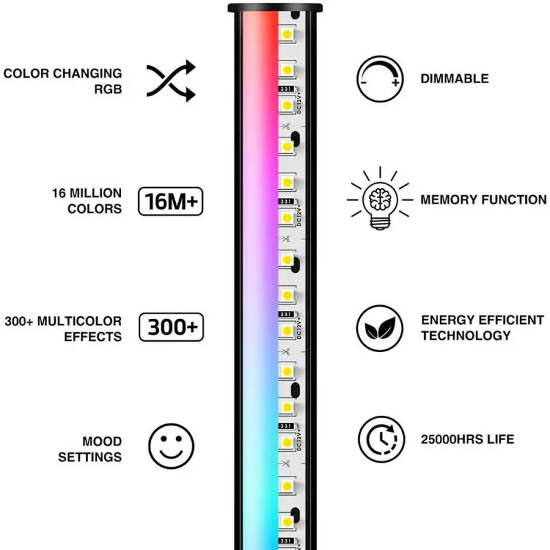 

RGB Corner Floor Lamp Dimmable LED Colorful Atmosphere Light Bedroom Gaming Room Club Dining Room Home Indoor Decor UK/US/EU