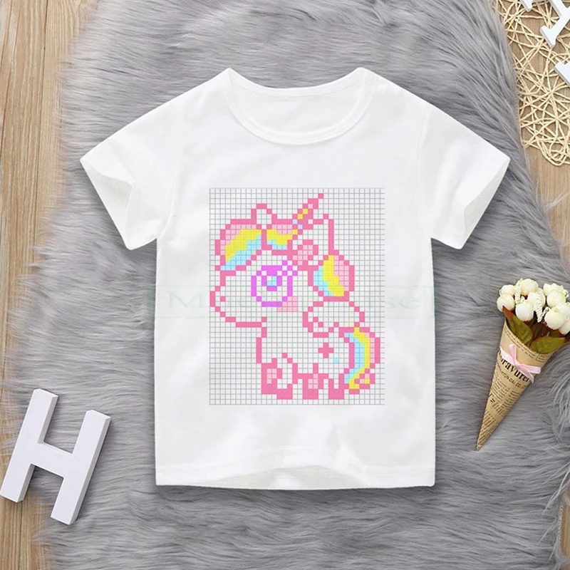 Toddler Girl T-shirt 4 5 6 7 8 9 10 11 12 Years Unicorn Kids T Shirt Luminous Children Summer Tshirt | Детская одежда и обувь