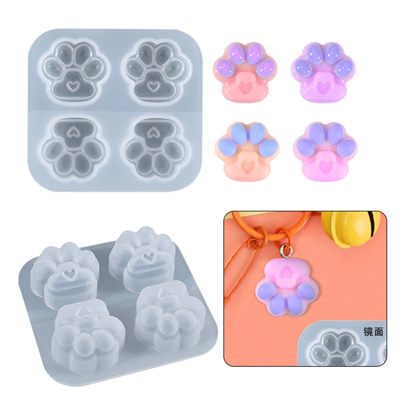 Cat Footprint Feet Creative Resin Mould Dog Tag Label Molds Handmade Diy Jewelry Making Silicone Mold For Key Chain Decoration | Украшения