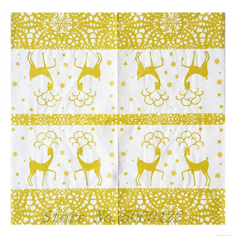 20 шт. бумажные салфетки для стола Рождественский олень одноразовые гирлянды