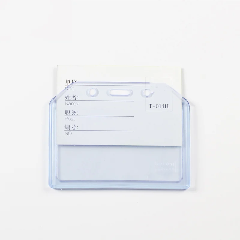 

5pcs/lot New Blue Plastic ID Card Badge Holder Clear Exhibition ID Name Card Holders Office Supplies
