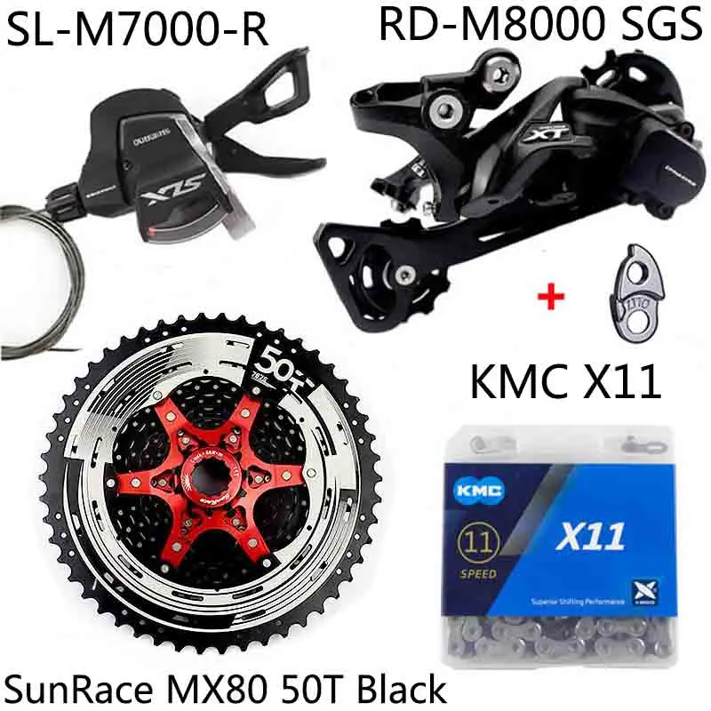 Группа оборудования для горных велосипедов SHIMANO DEORE SLX M7000, 11 скоростей, 46T 50T SL+RD+SunRace+X11 Shift Lever M8000 Rear Derailleur on.
