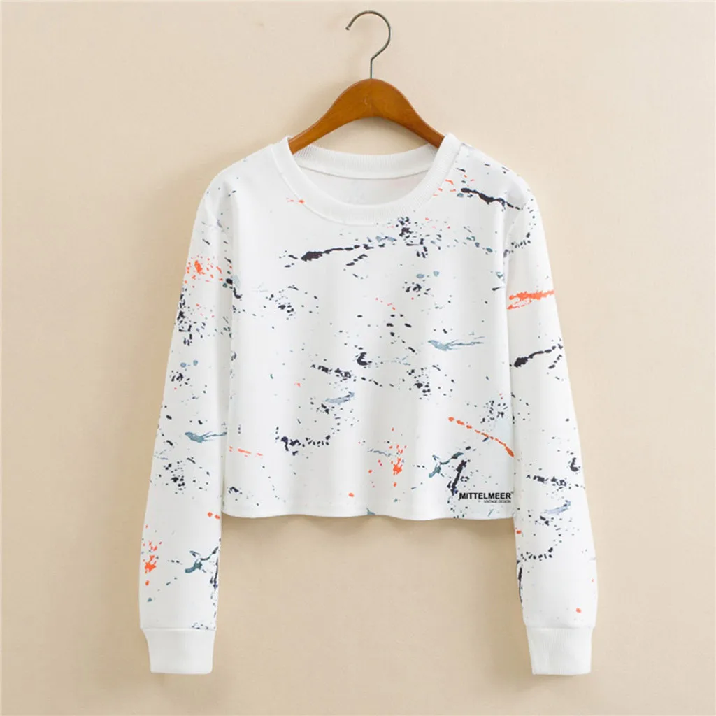 Зимняя женская модная Толстовка с принтом тай дай оверсайз длинным рукавом